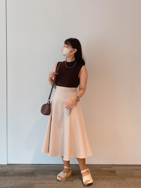 「VINTAGE（ヴィンテージ）のアイテム（サンダル）」を使った、maiiさん（レディース・160cm）の夏コーディネート