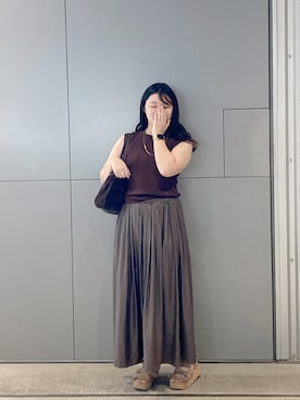「アイテム（サンダル）」を使った、maiiさん（レディース・160cm）の秋コーディネート