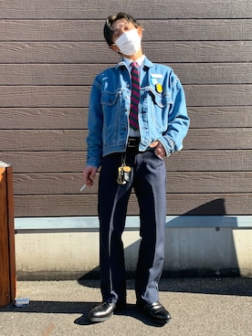 「ミックススタイル」｜「アイテム（デニムジャケット）」を使った、ando0107209さん（メンズ・168cm）の冬コーディネート