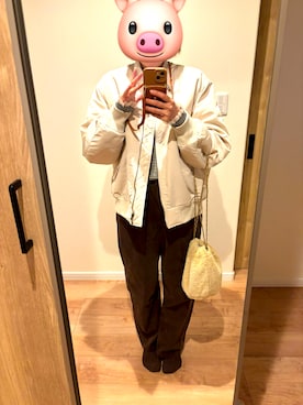 「UNIQLO（ユニクロ）のアイテム（ブルゾン）」を使った、ぱーやんさん（レディース・164cm）の秋コーディネート