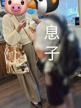 「アイテム（トートバッグ、その他）」を使った、ぱーやんさん（レディース・164cm）の秋コーディネート