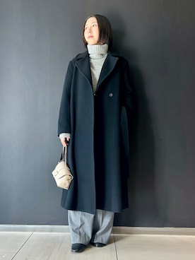 「URBAN RESEARCH（アーバンリサーチ）のストライプワイドパンツ（その他パンツ）」を使った、HARADAさん（レディース・153cm）の冬コーディネート