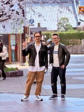 「MR.OLIVE（ミスターオリーブ）のアイテム」を使った、ハラアキヒロさん（メンズ・172cm）の春コーディネート