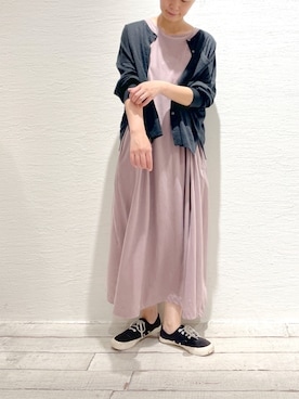 「PUAL CE CIN（ピュアルセシン）のアイテム（チュニック）」を使った、9nikoさん（レディース・162cm）の夏コーディネート