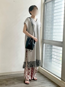 「バラ柄」｜「アイテム（ワンピース/ドレス）」を使った、mikaさん（レディース・160cm）の夏コーディネート