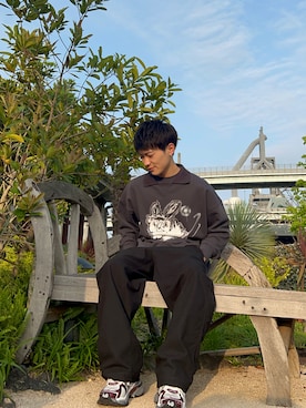 「BALENCIAGA」｜「アイテム（スウェット）」を使った、kaikai888さん（メンズ・168cm）の冬コーディネート