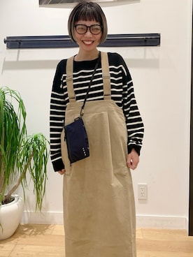 「EKAL（エカル）のアイテム（オールインワン・サロペット）」を使った、umi0120さん（レディース・153cm）の秋コーディネート