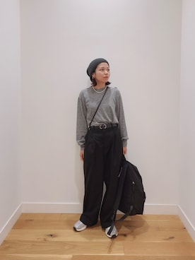 「アイテム（バックパック/リュック）」を使った、uさん（レディース・153cm）の秋コーディネート