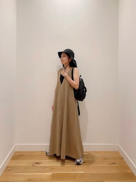 「アイテム（ジャンパースカート）」を使った、umi0120さん（レディース・153cm）の夏コーディネート