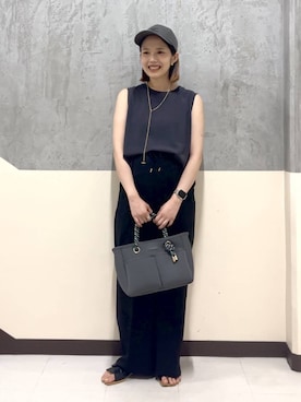 「新作」｜「アイテム（帽子）」を使った、チヒロさん（レディース・157cm）の夏コーディネート