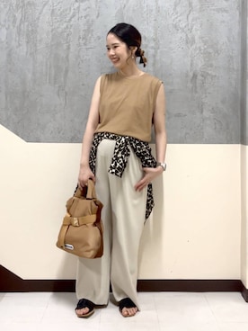 「アイテム（アクセサリー）」を使った、チヒロさん（レディース・157cm）の夏コーディネート
