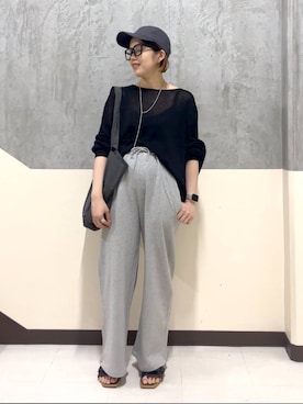「アイテム（キャップ）」を使った、チヒロさん（レディース・157cm・30代）の夏コーディネート