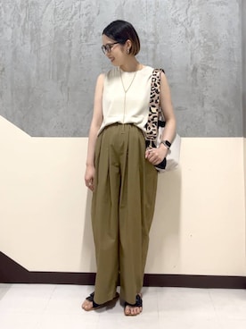 「新作」｜「アイテム（パンツ）」を使った、チヒロさん（レディース・157cm）の夏コーディネート