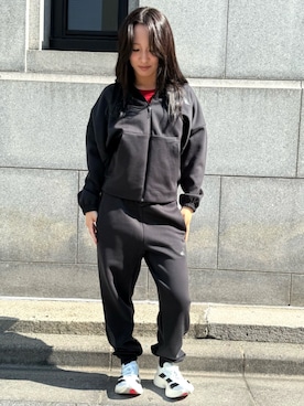 「アイテム（ジャージ）」を使った、SMさん（レディース・155cm）の秋コーディネート