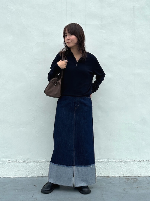 ROUGE by POMME デニムロングスカート ブラック デニムスカート LE SOUK HOLIDAY｜クロスプラス公式通販サイト