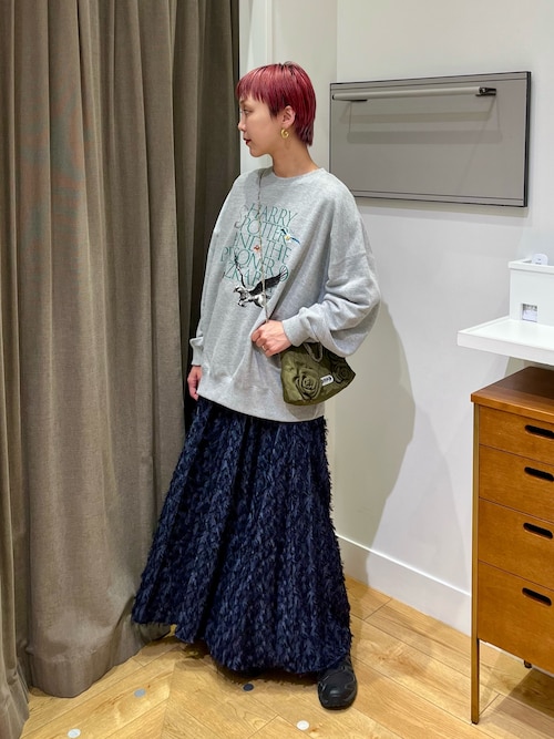 セール】(mici)JACQUARD TUCK LONG SKIRT（スカート）｜ROSE BUD