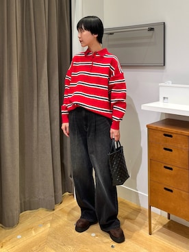 「アイテム（スリッポン）」を使った、SAKURAさん（レディース・166cm）の秋コーディネート