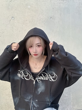 「アイテム（パーカー）」を使った、星空さん（レディース・160cm）の秋コーディネート