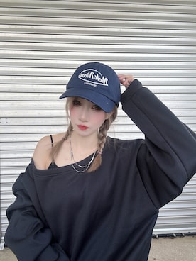 「アイテム（キャップ）」を使った、星空さん（レディース・160cm）の冬コーディネート