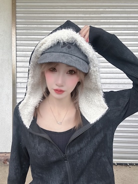 「アイテム（チーク）」を使った、星空さん（レディース・160cm）の秋コーディネート