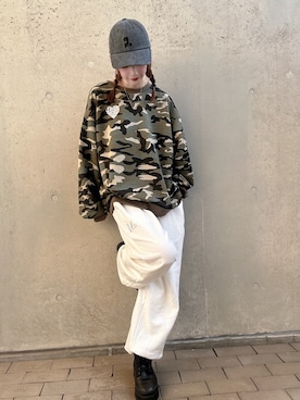 「アイテム（キャップ）」を使った、星空さん（レディース・160cm）の秋コーディネート