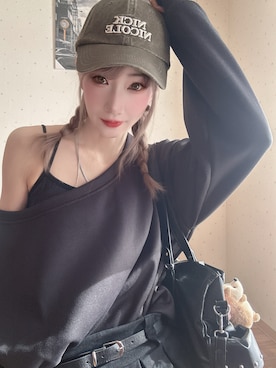 「アイテム（チーク）」を使った、星空さん（レディース・160cm）の冬コーディネート