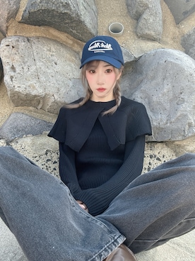 「3CE（3CE）のアイテム（メイクアップ）」を使った、星空さん（レディース・160cm）の冬コーディネート