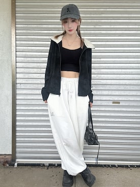 「アイテム（キャップ）」を使った、星空さん（レディース・160cm）の秋コーディネート