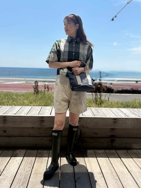 「Barbour（バブアー）のアイテム」を使った、Barbour スタッフさん（レディース・159cm）の春コーディネート