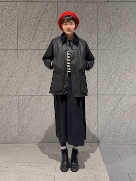 Barbour スタッフさん（レディース・157cm）の冬コーディネート