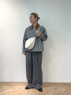 「Barbour（バブアー）のアイテム（ブルゾン）」を使った、Barbour スタッフさん（レディース・158cm）の春コーディネート