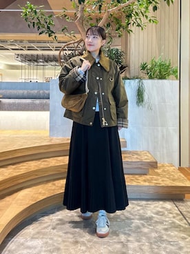 Barbour スタッフさん（レディース・159cm）の秋コーディネート