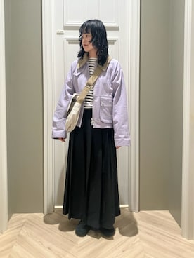 「Barbour（バブアー）のアイテム（ブルゾン）」を使った、Barbour スタッフさん（レディース・157cm）の春コーディネート