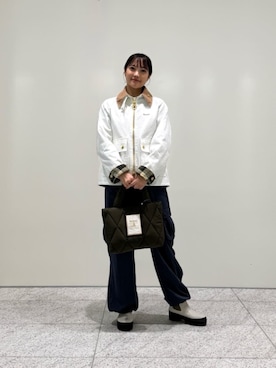 Barbour スタッフさん(レディース・159cm)の秋コーディネート
