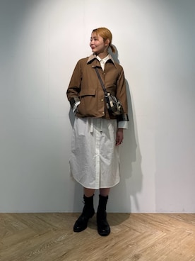 「バブアー」｜Barbour スタッフさん（レディース・175cm）の春コーディネート