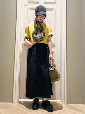 「Barbour（バブアー）のアイテム」を使った、Barbour スタッフさん（レディース・150cm）の春コーディネート