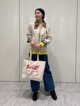 Barbour スタッフさん（レディース・157cm）の冬コーディネート