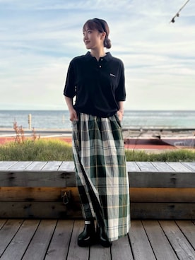 「Barbour（バブアー）のアイテム」を使った、Barbour スタッフさん（レディース・159cm）の春コーディネート