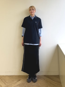「Barbour（バブアー）のアイテム」を使った、Barbour スタッフさん（レディース・175cm）の春コーディネート