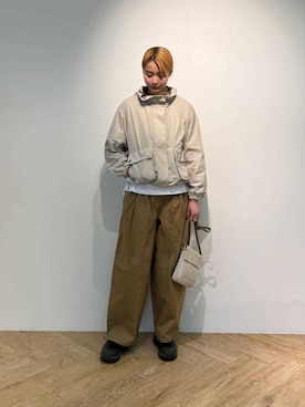 「Barbour（バブアー）のアイテム（ジャケット/アウター）」を使った、Barbour スタッフさん（レディース・175cm）の春コーディネート