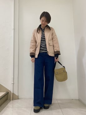 「Barbour（バブアー）のアイテム」を使った、Barbour スタッフさん（レディース・167cm）の夏コーディネート
