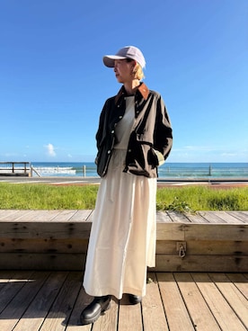 「Barbour（バブアー）のアイテム」を使った、Barbour スタッフさん（レディース・168cm）の夏コーディネート