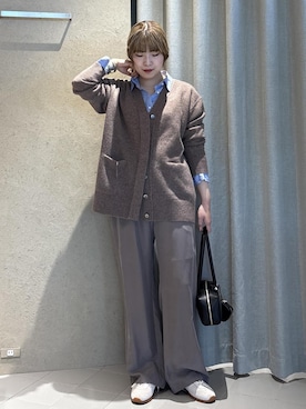 「ロングカーディガン」｜sanaさん（レディース・160cm）の冬コーディネート