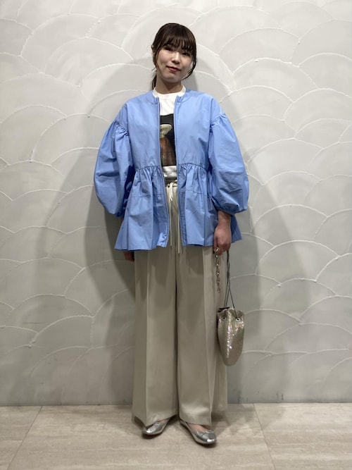 再入荷・新色追加・サステナブル】ペプラムジップブラウス（シャツ