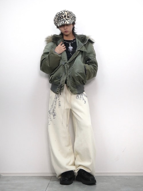 GRANCY セーター ニット 「GRANCY」Print Design Sheer Knit