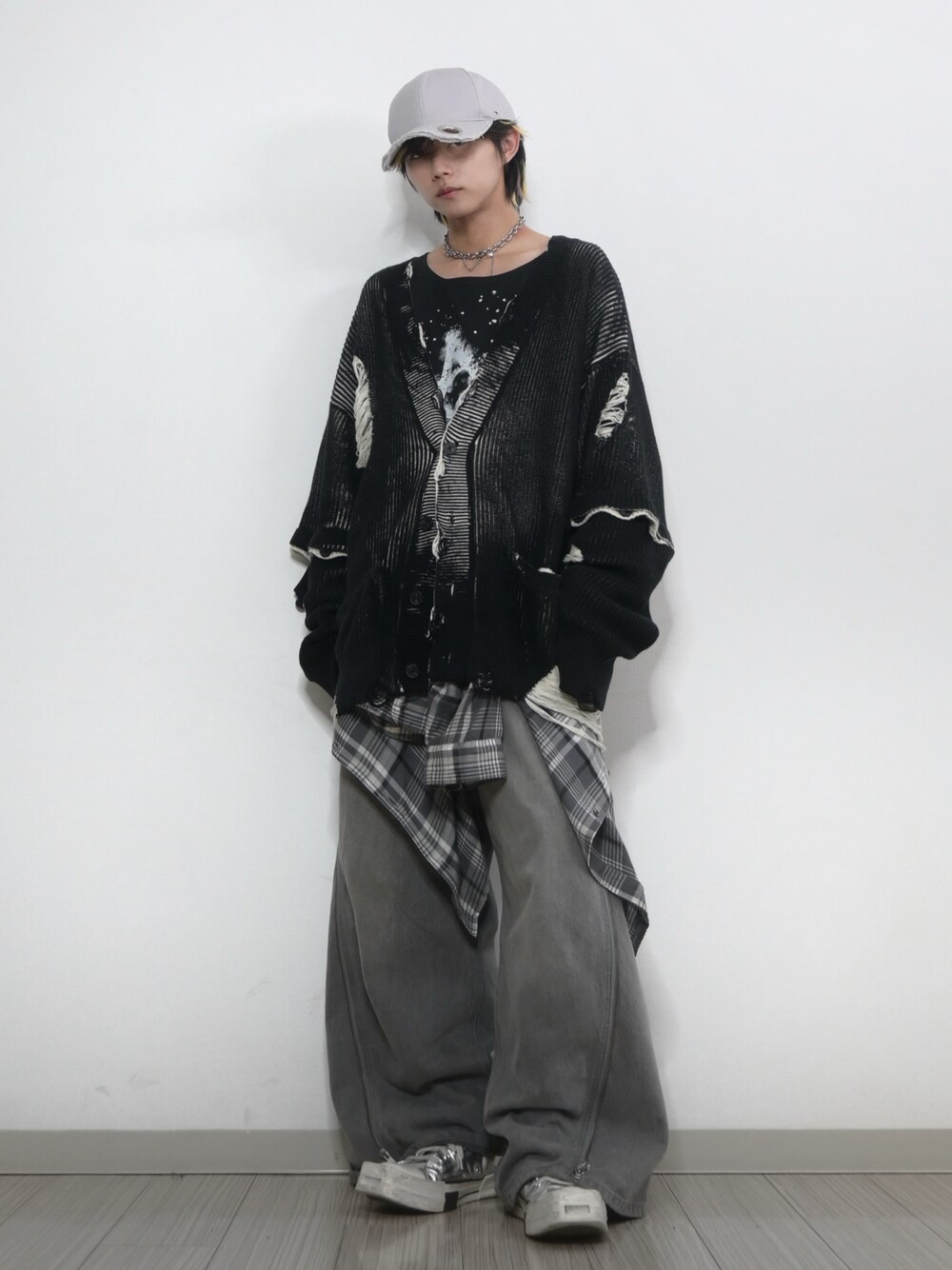 GRANCY グランシー　カーディガン　DestructionDesign黒 GRANCY（グランシー）の「【GRANCY】DestructionDesign