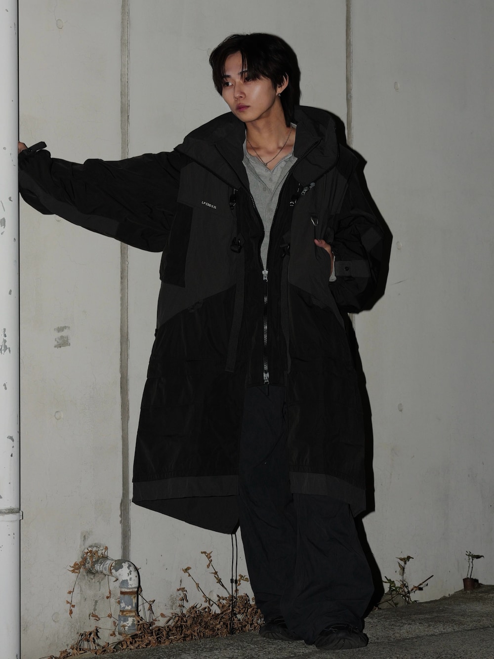 GRANCY】Double-layered Thermal Henley Long Sleeve T-Shirt / ダブル