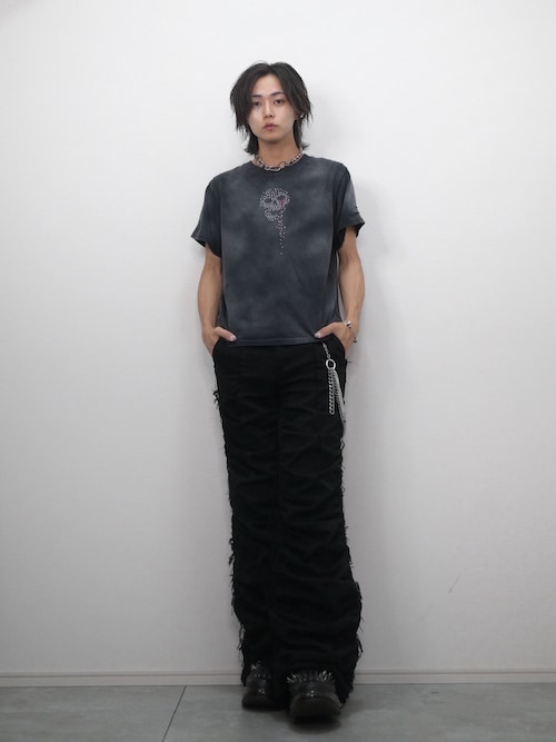 grancy シャーリングダメージデザインコットンパンツ　Mサイズ GRANCY カーゴパンツ 「GRANCY」Shirred Damage design Cotton