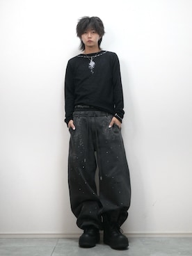 「アイテム（スウェットパンツ）」を使った、 TAKATOさん（メンズ・172cm）の冬コーディネート