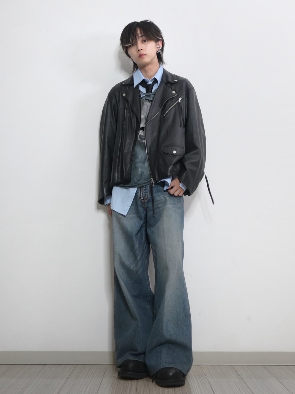 TAKATO｜MAISON SPECIALのライダースジャケットを使ったコーディネート